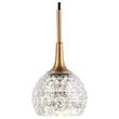 Woodbridge Lighting Bristol 1-Light Glass Mini-Pendant in Brass/Mercury