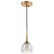 Woodbridge Lighting Bristol 1-Light Glass Mini-Pendant in Brass/Mercury