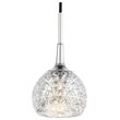 Woodbridge Lighting Bristol 1-Light Glass Mini-Pendant in Chrome/Mercury