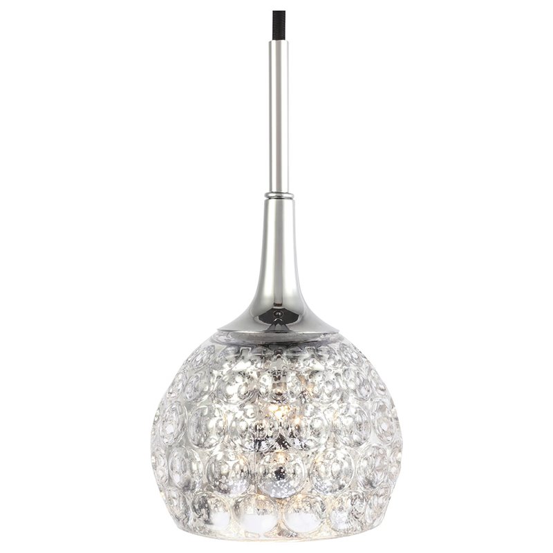Woodbridge Lighting Bristol 1-Light Glass Mini-Pendant in Chrome/Mercury