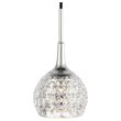 Woodbridge Lighting Bristol 1-Light Glass Mini-Pendant in Chrome/Mercury