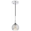 Woodbridge Lighting Bristol 1-Light Glass Mini-Pendant in Chrome/Mercury