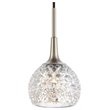 Woodbridge Lighting Bristol 1-Light Glass Mini-Pendant in Satin Nickel/Mercury