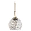 Woodbridge Lighting Bristol 1-Light Glass Mini-Pendant in Satin Nickel/Mercury