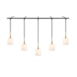 Woodbridge Lighting Chelsea 5Lt Square Linear Pendant in Brass/Bronze/Opal