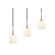 Woodbridge Lighting Chelsea 5Lt Square Linear Pendant in Brass/Bronze/Opal