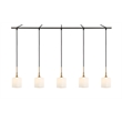 Woodbridge Lighting Chelsea 5Lt Square Linear Pendant in Brass/Bronze/Opal