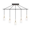 Woodbridge Lighting Chelsea 5Lt Cylinder Linear Pendant in Brass/Bronze/Sand