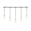 Woodbridge Lighting Chelsea 5Lt Cylinder Linear Pendant in Brass/Bronze/Sand