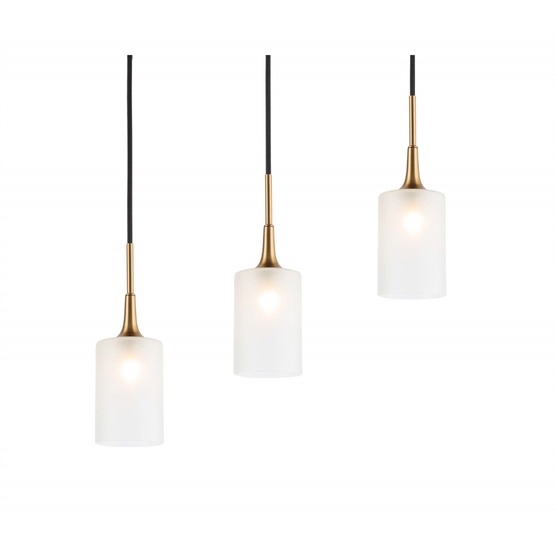 Woodbridge Lighting Chelsea 5Lt Cylinder Linear Pendant in Brass/Bronze/Sand