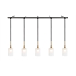 Woodbridge Lighting Chelsea 5Lt Cylinder Linear Pendant in Brass/Bronze/Sand
