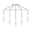 Woodbridge Lighting Chelsea 5Lt Cylinder Linear Pendant in Chrome/Sand