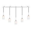 Woodbridge Lighting Chelsea 5Lt Cylinder Linear Pendant in Chrome/Sand