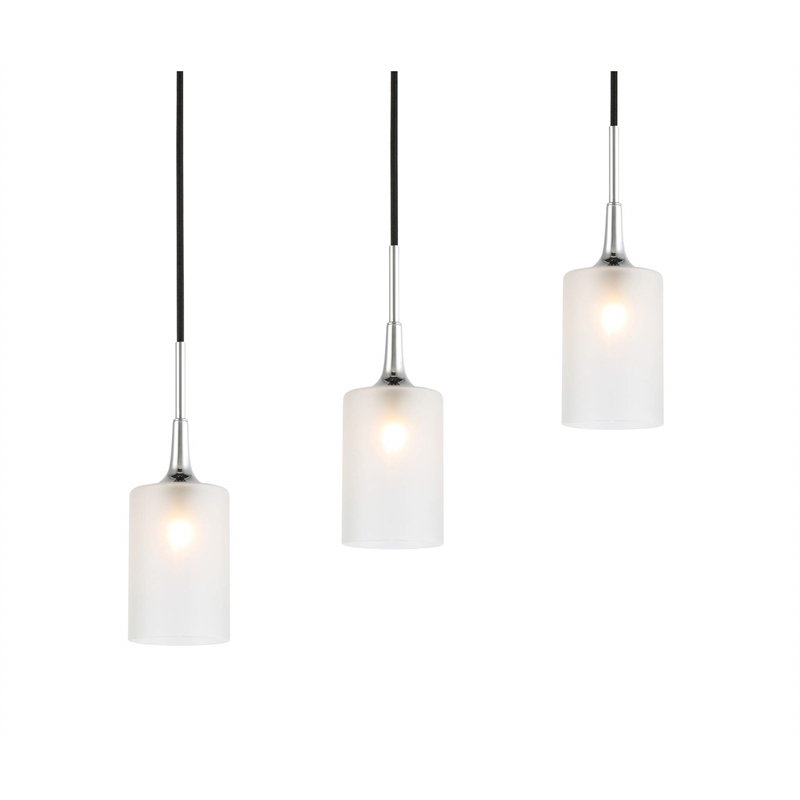 Woodbridge Lighting Chelsea 5Lt Cylinder Linear Pendant in Chrome/Sand