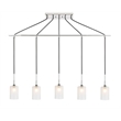 Woodbridge Lighting Chelsea 5Lt Cylinder Linear Pendant in Chrome/Sand
