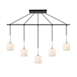 Woodbridge Lighting Chelsea 5Lt Square Linear Pendant in Chrome/Bronze/Opal