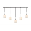 Woodbridge Lighting Chelsea 5Lt Square Linear Pendant in Chrome/Bronze/Opal