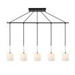 Woodbridge Lighting Chelsea 5Lt Square Linear Pendant in Chrome/Bronze/Opal