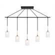 Woodbridge Lighting Chelsea 5Lt Cylinder Linear Pendant in Chrome/Bronze/Sand