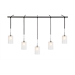 Woodbridge Lighting Chelsea 5Lt Cylinder Linear Pendant in Chrome/Bronze/Sand