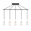 Woodbridge Lighting Chelsea 5Lt Cylinder Linear Pendant in Chrome/Bronze/Sand