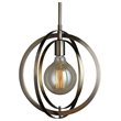 Woodbridge Lighting Geo 1-Light Metal and Glass Mini-Pendant in Brass