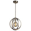 Woodbridge Lighting Geo 1-Light Metal and Glass Mini-Pendant in Brass