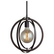Woodbridge Lighting Geo 1-Light Metal and Glass Mini-Pendant in Metallic Bronze