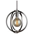 Woodbridge Lighting Geo 1-Light Metal and Glass Mini-Pendant in Satin Nickel