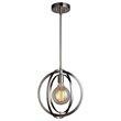 Woodbridge Lighting Geo 1-Light Metal and Glass Mini-Pendant in Satin Nickel