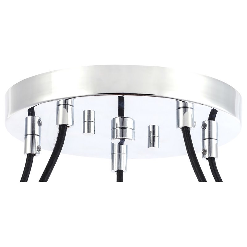 Woodbridge Lighting Regent Park 5Lt Glass Chandelier in Chrome/Petite Swizzle