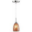 Woodbridge Lighting Venezia 1-Light Glass Mini-Pendant in Nickel/Mosaic Amber