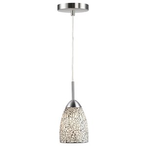 Woodbridge Lighting Venezia 1-Light Glass Mini-Pendant in Nickel/Mosaic White