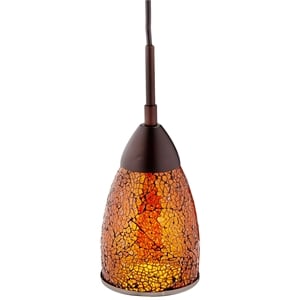 Woodbridge Lighting Venezia 1-Light Glass Mini-Pendant in Bronze/Mosaic Amber