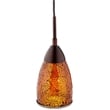 Woodbridge Lighting Venezia 1-Light Glass Mini-Pendant in Bronze/Mosaic Amber