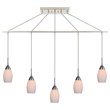 Woodbridge Lighting Venezia 5-Light Glass Linear Pendant in Satin Nickel/Opal