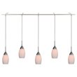 Woodbridge Lighting Venezia 5-Light Glass Linear Pendant in Satin Nickel/Opal