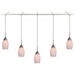 Woodbridge Lighting Venezia 5-Light Glass Linear Pendant in Satin Nickel/Opal