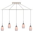 Woodbridge Lighting Venezia 5-Light Glass Linear Pendant in Satin Nickel/Opal