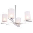 Woodbridge Lighting Jewel 4-Light Cylinder Glass Chandelier in Sand/Chrome