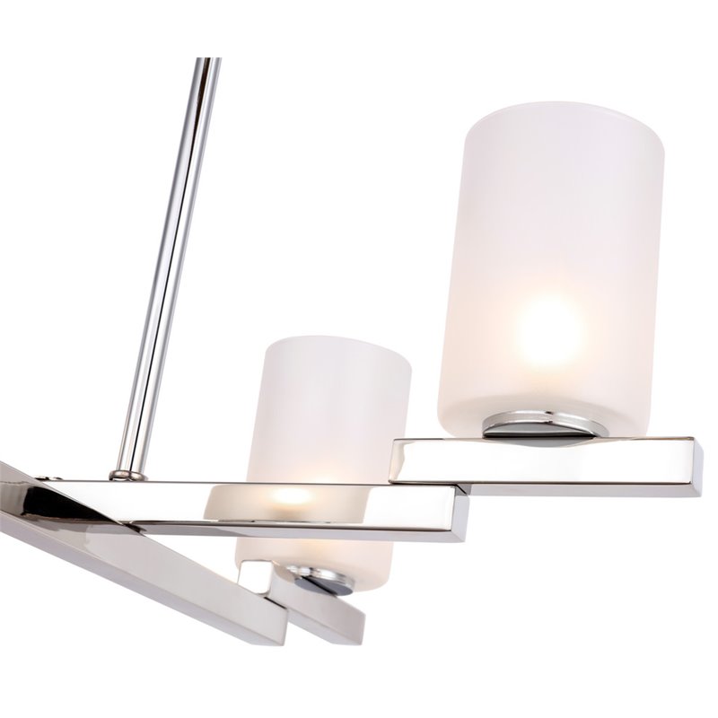 Woodbridge Lighting Jewel 4-Light Cylinder Glass Chandelier in Sand/Chrome