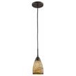 Woodbridge Lighting Venezia 1-Light Glass Mini-Pendant in Bronze/Mosaic White