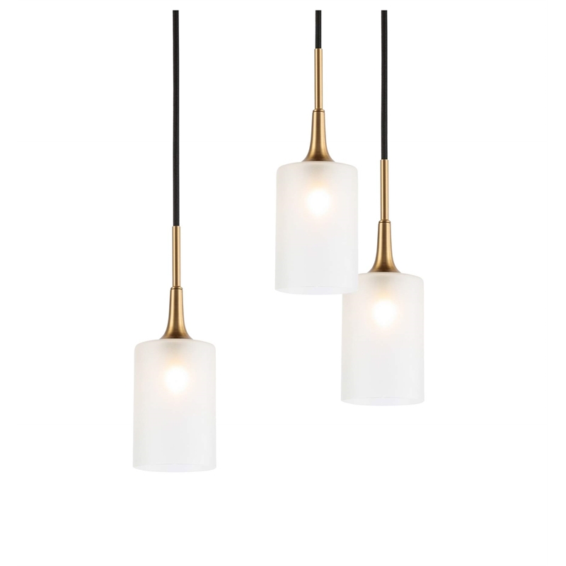 Woodbridge Lighting Chelsea 5Lt Cylinder Glass Chandelier in Brass/Bronze/Sand