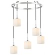 Woodbridge Lighting Chelsea 5Lt Square Glass Chandelier in Chrome/Opal