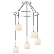 Woodbridge Lighting Chelsea 5Lt Square Glass Chandelier in Chrome/Opal