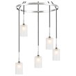 Woodbridge Lighting Chelsea 5Lt Cylinder Glass Chandelier in Chrome/Sand