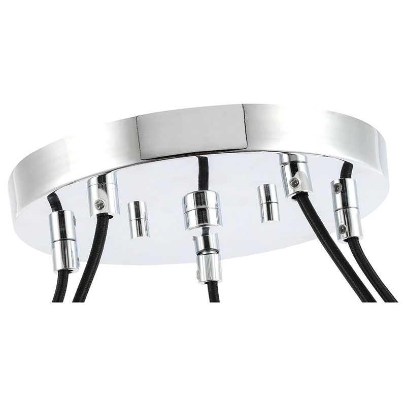 Woodbridge Lighting Chelsea 5Lt Cylinder Glass Chandelier in Chrome/Sand