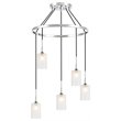 Woodbridge Lighting Chelsea 5Lt Cylinder Glass Chandelier in Chrome/Sand