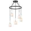Woodbridge Lighting Chelsea 5Lt Square Glass Chandelier in Chrome/Bronze/Opal