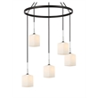Woodbridge Lighting Chelsea 5Lt Square Glass Chandelier in Chrome/Bronze/Opal